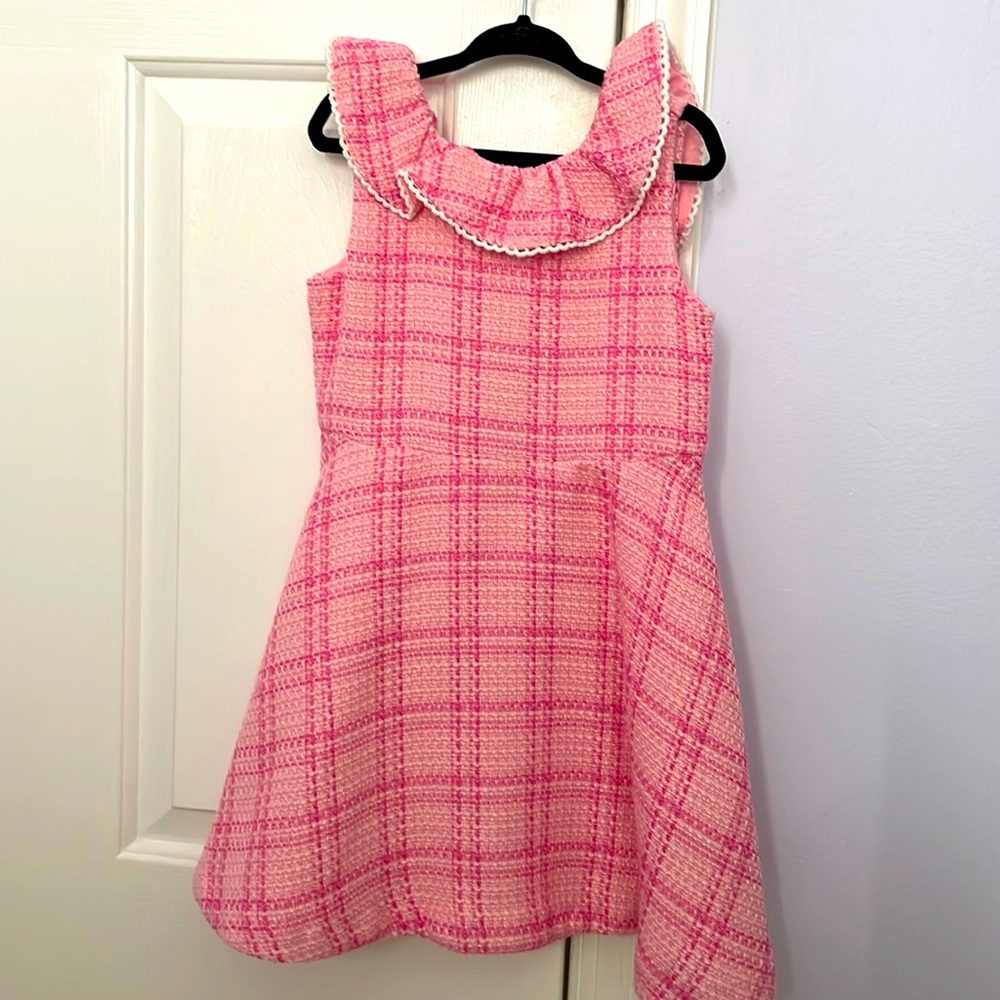 Janie and Jack pink plaid dress/ size 5